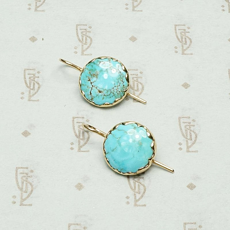Sky Blue Turquoise Specimen Drop Earrings