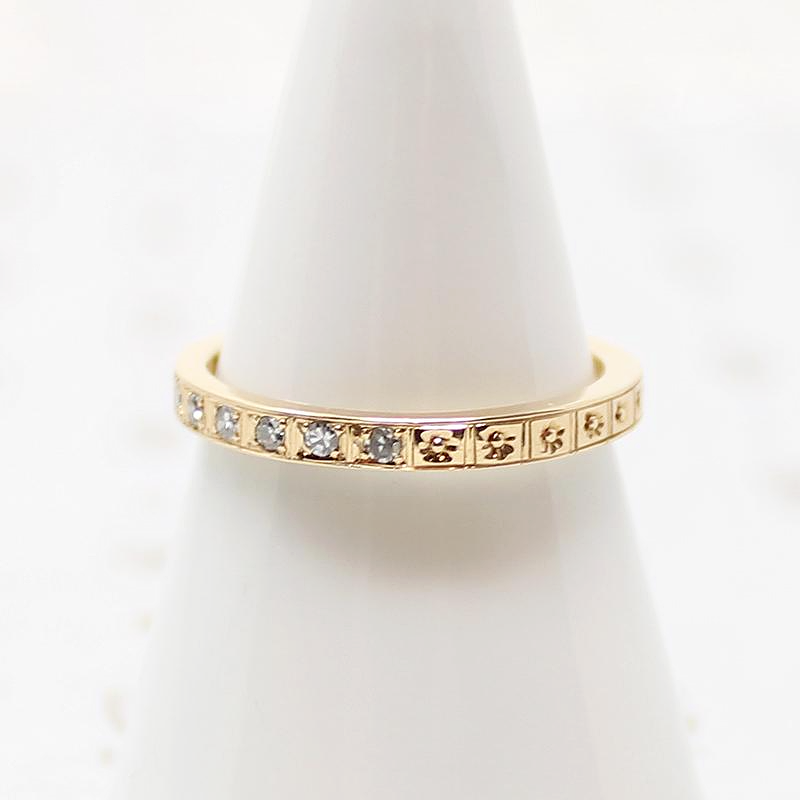 Diamond Forget Me Not Band in Yellow Gold by 720