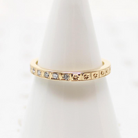 Diamond Forget Me Not Band in Yellow Gold by 720