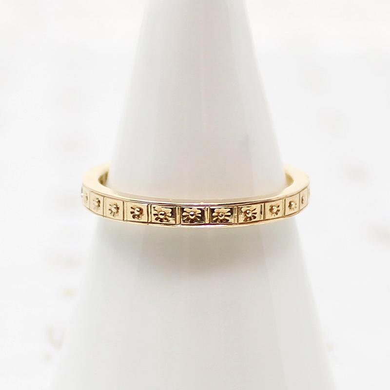 Diamond Forget Me Not Band in Yellow Gold by 720