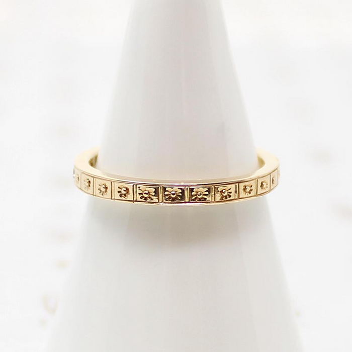 Diamond Forget Me Not Band in Yellow Gold by 720