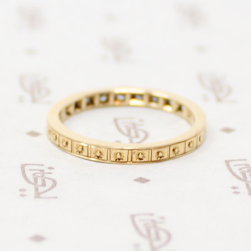 Diamond Forget Me Not Band in Yellow Gold by 720