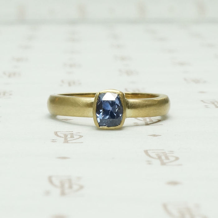Dramatic Minimalism Cushion Cut Sapphire SolitaireDramatic Minimalism Cushion Cut Sapphire Solitaire