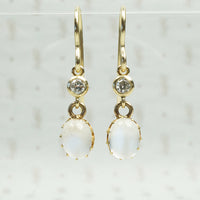 LUNA Moonstone and Diamond Ear Drops