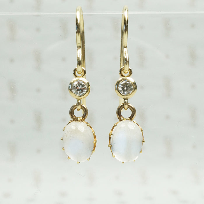 LUNA Moonstone and Diamond Ear Drops