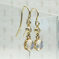 LUNA Moonstone and Diamond Ear Drops