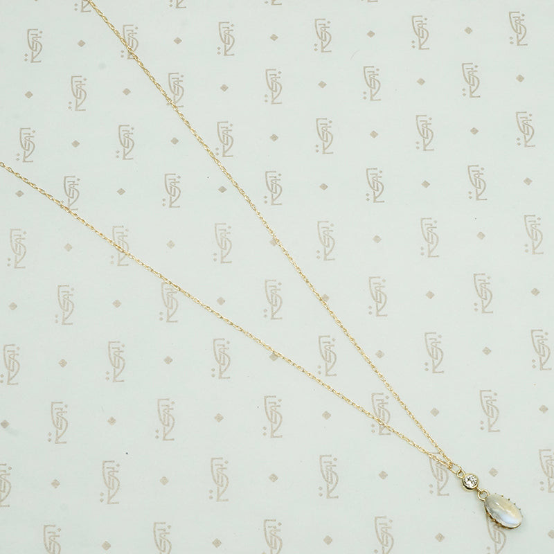 antique moonstone and vintage diamond recycled gold necklace