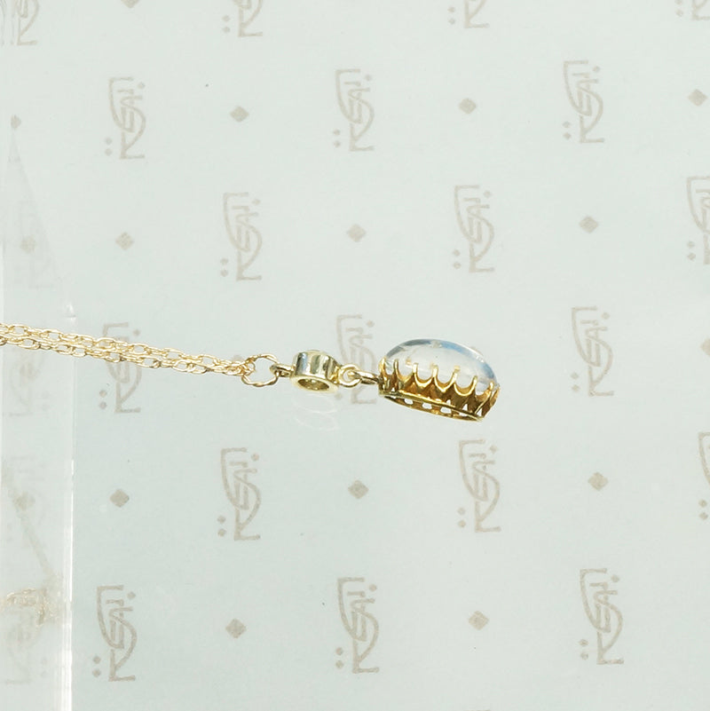 LUNA Moonstone and Diamond Pendant