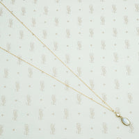 antique moonstone and vintage diamond 14k yellow gold necklace