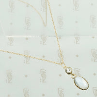 LUNA Moonstone and Diamond Pendant