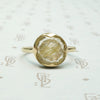 Golden Rutilated Quartz in Handmade Ring