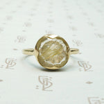 Golden Rutilated Quartz in Handmade Ring