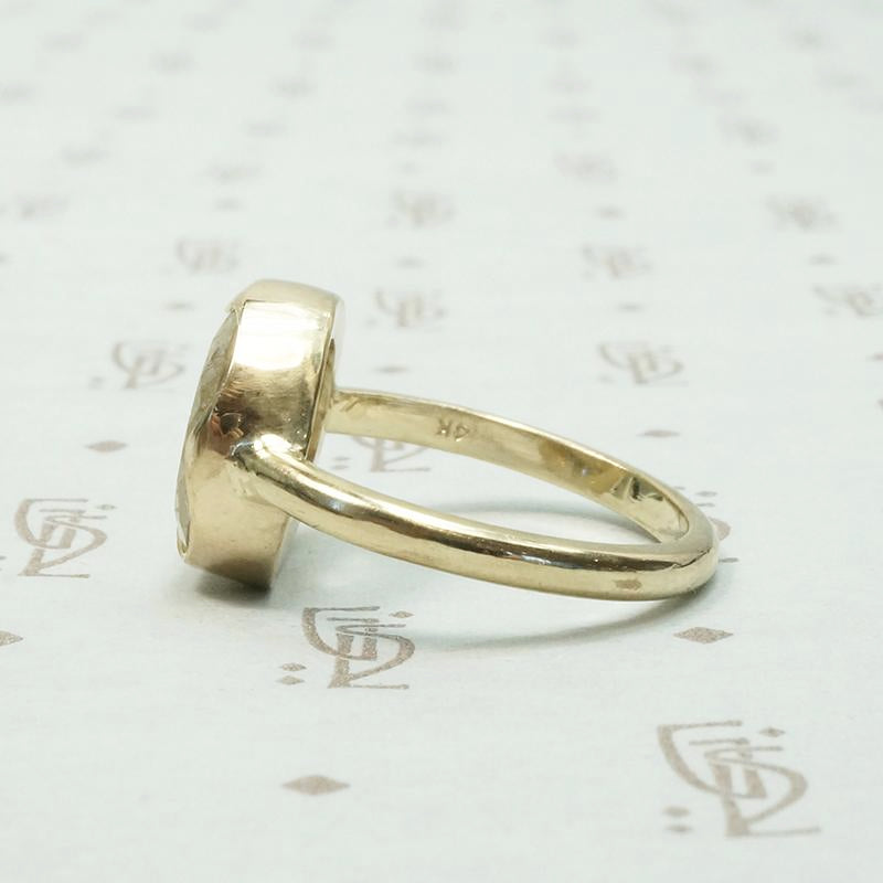 Golden Rutilated Quartz in Handmade Ring