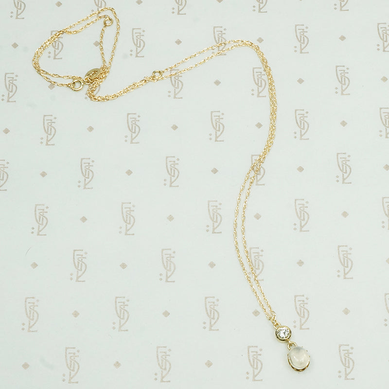 vintage diamond and moonstone recycled gold pendant