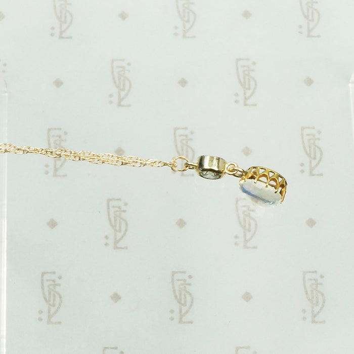 LUNA Moonstone and Diamond Pendant