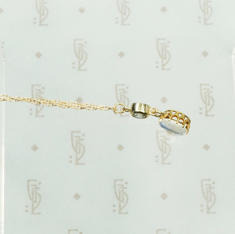 vintage diamond and moonstone recycled gold pendant