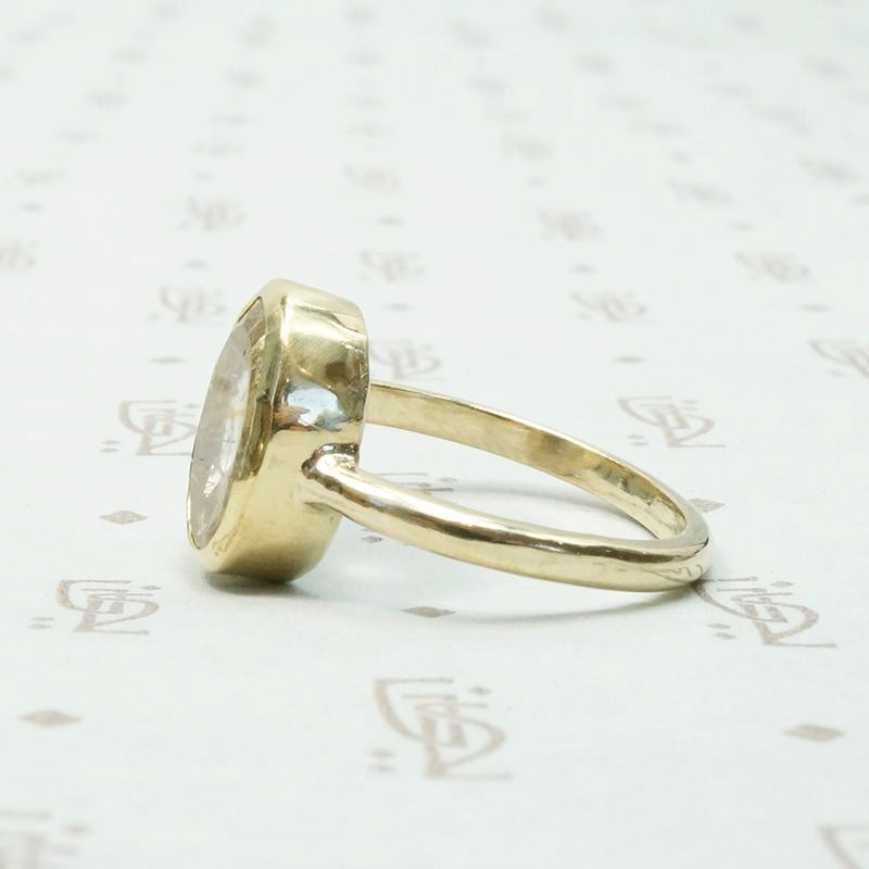 Golden Sparks Rutilated Quartz Artisan Ring