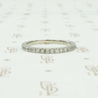 french set 1/2 hoop diamond platinum band recycled materials