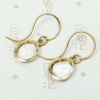 Organics Green Amethyst & Recycled Gold Earrings by 720