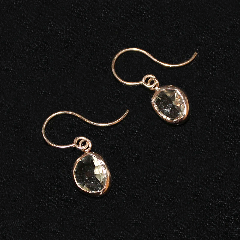 Organics Green Amethyst & Recycled Gold Earrings by 720