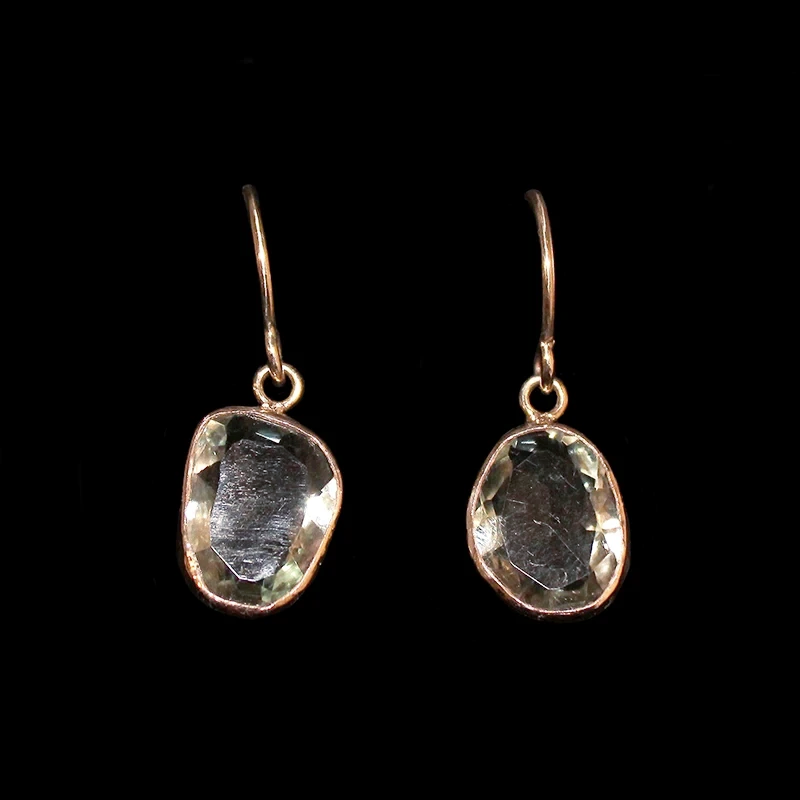Organics Earrings Green Amethyst & Recycled Gold by 720