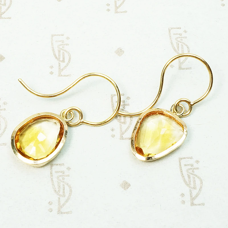 Organics Citrine Earrings in Recycled Gold by 720