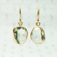 Organics Earrings Green Amethyst & Recycled Gold by 720