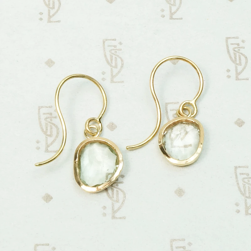 Organics Green Amethyst Earring in Recycled Gold by 720