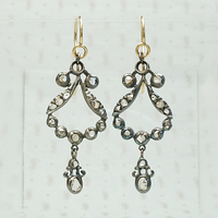 Glittering Rose Cut Diamonds in Gossamer Silver Earrings