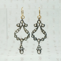 Glittering Rose Cut Diamonds in Gossamer Silver Earrings