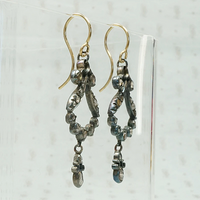 Glittering Rose Cut Diamonds in Gossamer Silver Earrings