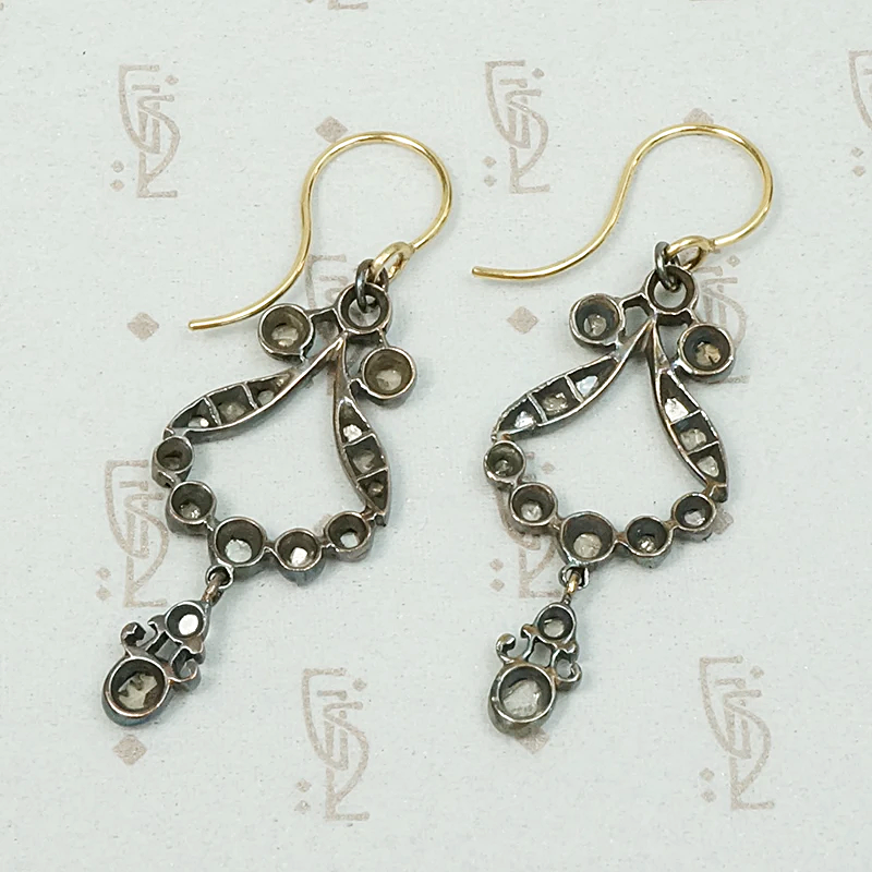 Glittering Rose Cut Diamonds in Gossamer Silver Earrings