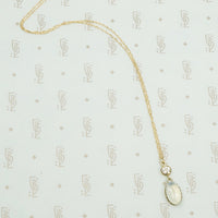 antique moonstone and .29 carat old mine cut diamond pendant