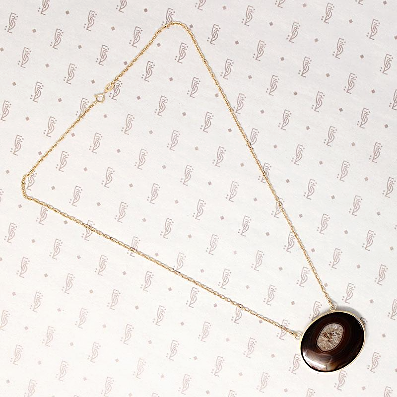 Hypnotic Georgian Agate with Crystalline Eye Necklace by 720