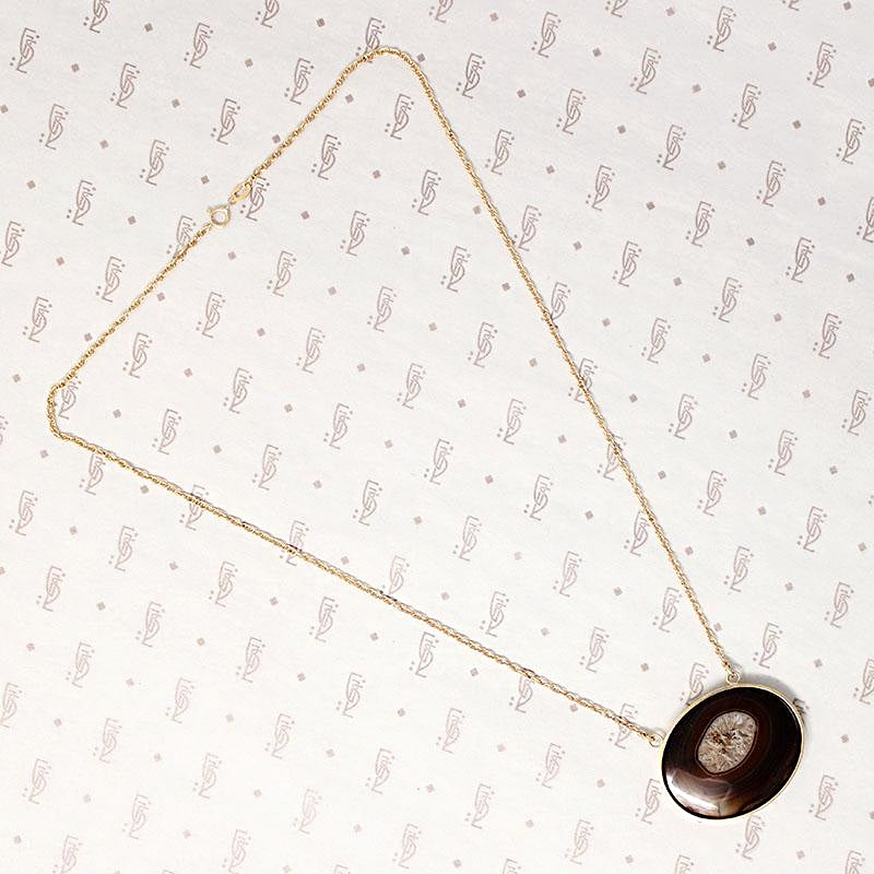Hypnotic Georgian Agate with Crystalline Eye Necklace by 720
