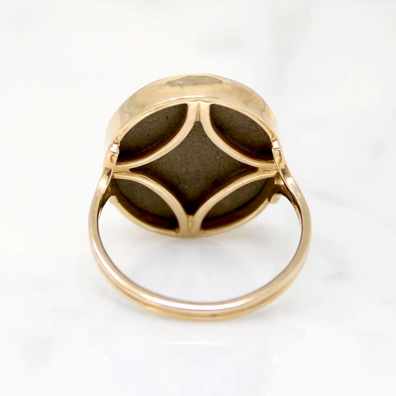 Goddess of Wine Antique Lava Cameo in Gold Ring