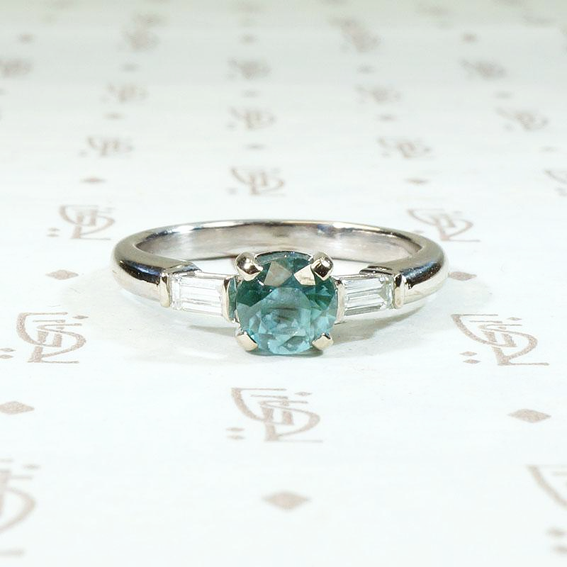Glacial Beauty Natural Blue Zircon & Diamond Ring