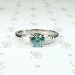 Glacial Beauty Natural Blue Zircon & Diamond Ring