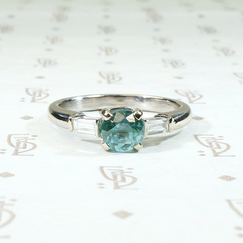 Glacial Beauty Natural Blue Zircon & Diamond Ring