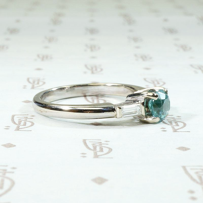 Glacial Beauty Natural Blue Zircon & Diamond Ring
