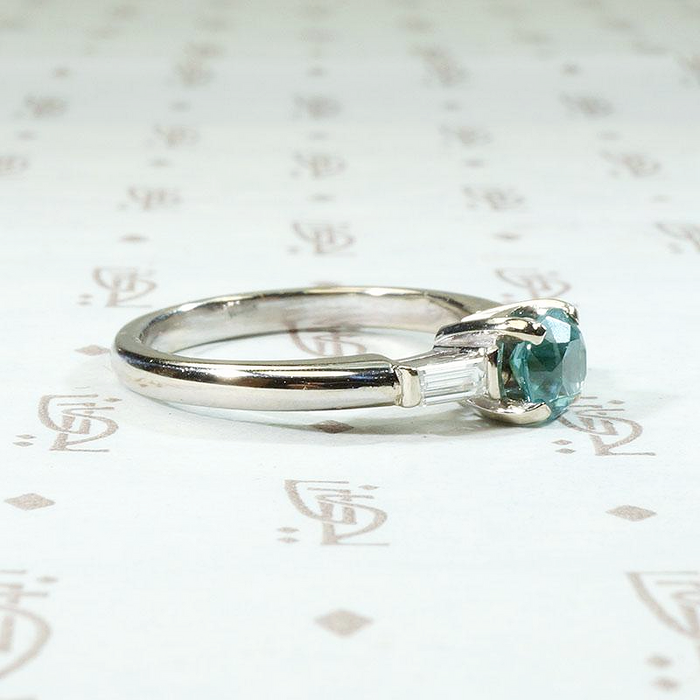 Glacial Beauty Natural Blue Zircon & Diamond Ring