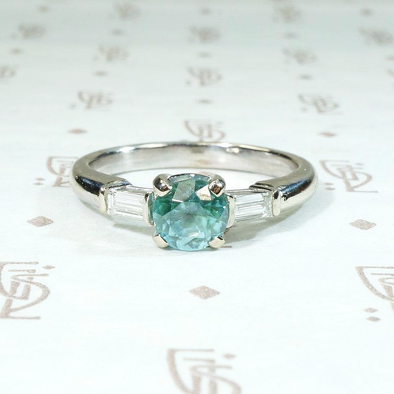 Glacial Beauty Natural Blue Zircon & Diamond Ring