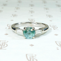 Glacial Beauty Natural Blue Zircon & Diamond Ring