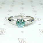 Glacial Beauty Natural Blue Zircon & Diamond Ring