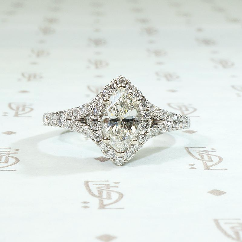 Estate Marquise Cut Diamond Engagement Ring