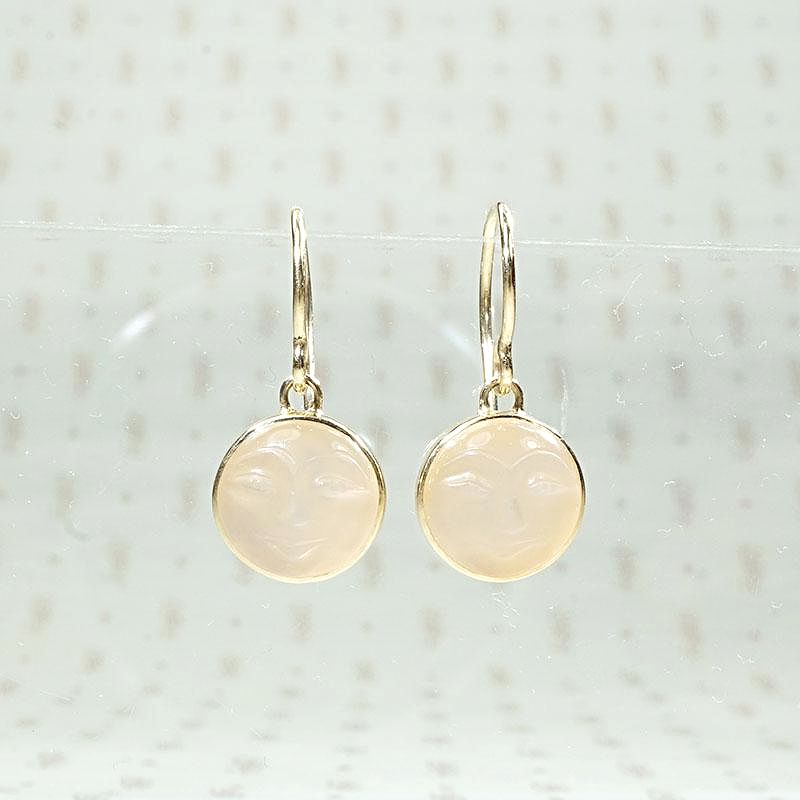 Serene Man in the Moon Moonstone Earrings by 720