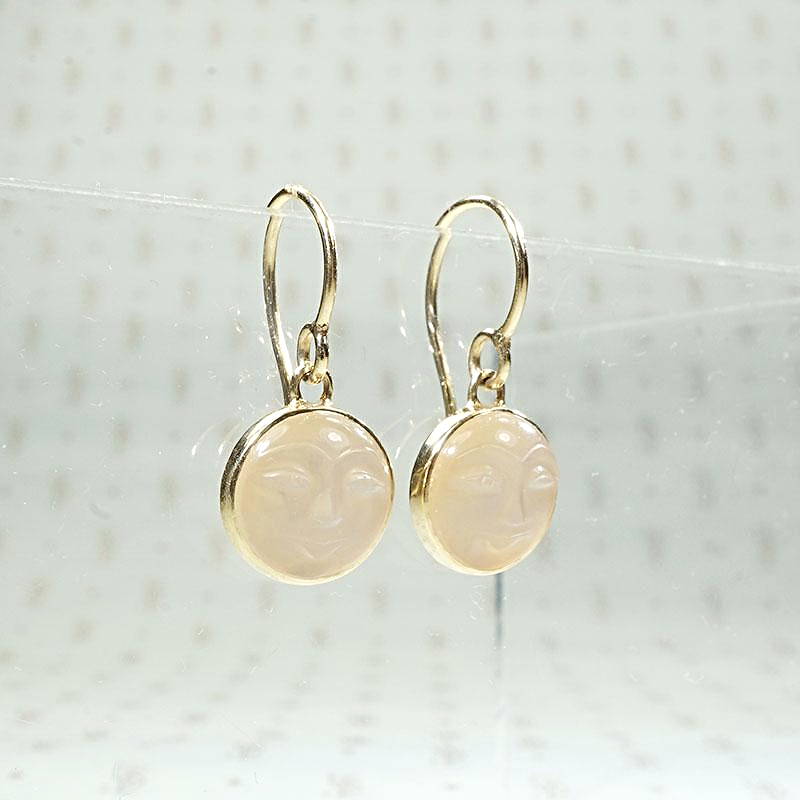 Serene Man in the Moon Moonstone Earrings by 720
