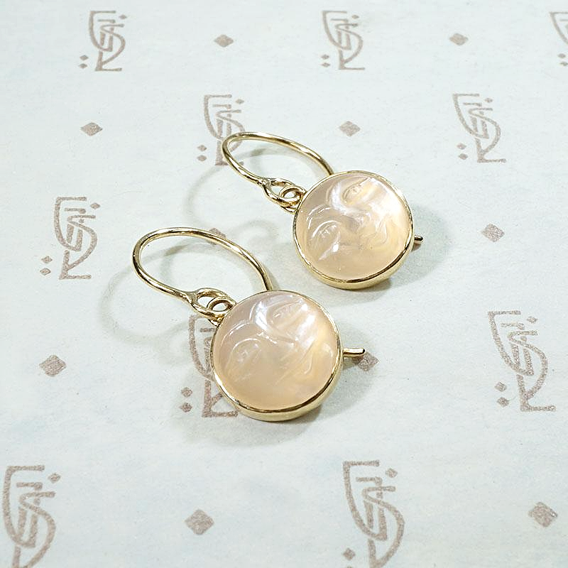 Serene Man in the Moon Moonstone Earrings by 720