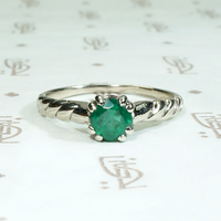 Lush Green Emerald Solitaire Ring by 720