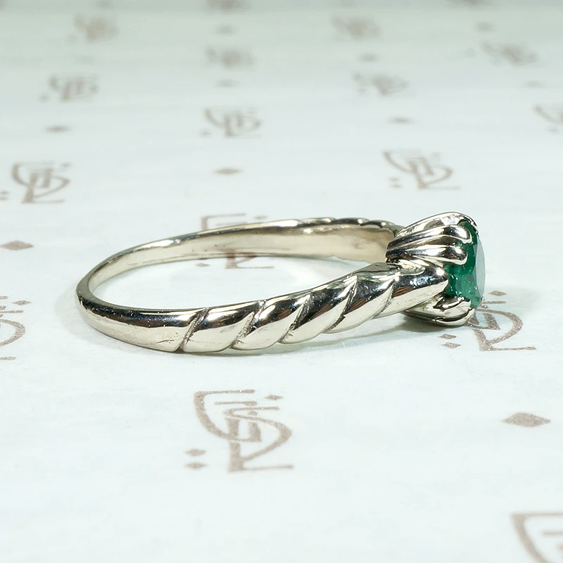 Lush Green Emerald Solitaire Ring by 720